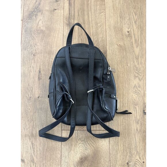 MICHAEL KORS Rhea Black Zip mini Small Backpack Pebbled Bag Purse zipper main image 9